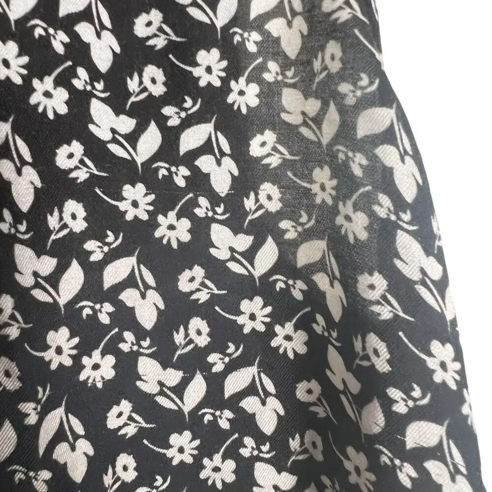 Officine Generale Louison Black Floral Print Silk Sleeveless Shift Dress Size L - Picture 11 of 16